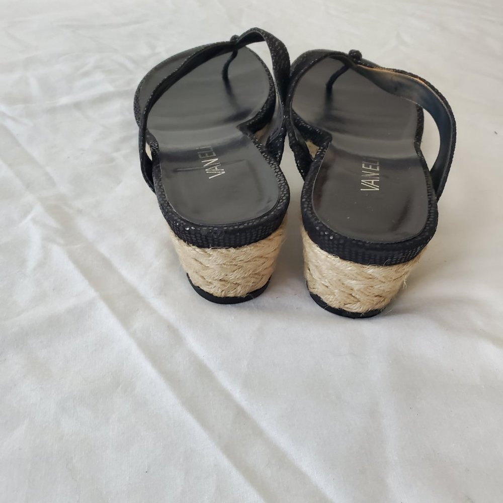 Vaneli Black Wedge Heel Sandals NEW - Picture 4 of 5
